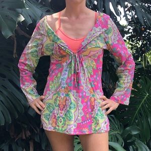 Cia Maritima flower blouse or swimsuit cover ups